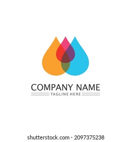 Water drop and wave icon Logo Template vector illustration design