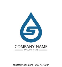 Water drop and wave icon Logo Template vector illustration design