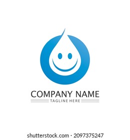 Water drop and wave icon Logo Template vector illustration design