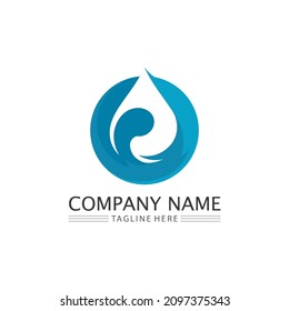 Water drop and wave icon Logo Template vector illustration design