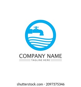 Water drop and wave icon Logo Template vector illustration design