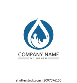 Water drop and wave icon Logo Template vector illustration design