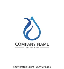 Water drop and wave icon Logo Template vector illustration design
