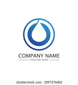Water drop and wave icon Logo Template vector illustration design