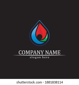 Water drop and wave icon vector illustration design logo people business abstract