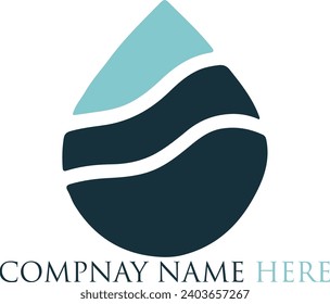 water drop wave logo design