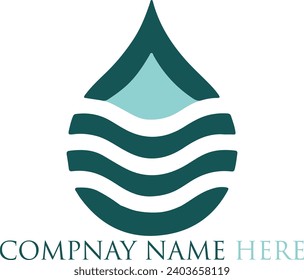 water drop wave logo design