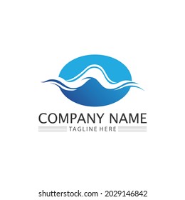 Diseño de ilustraciones vectoriales de plantillas de logotipo de caída de agua y oleaje