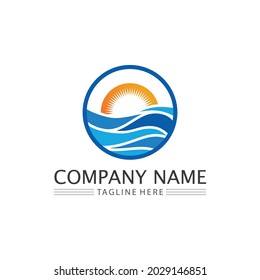 Water drop and wave  Logo Template vector illustration design