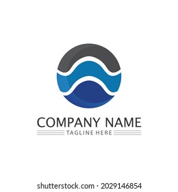 Diseño de ilustraciones vectoriales de plantillas de logotipo de caída de agua y oleaje
