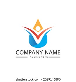 Water drop and wave  Logo Template vector illustration design