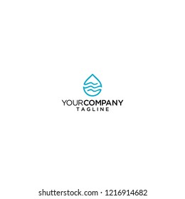 water drop wave logo vector icon