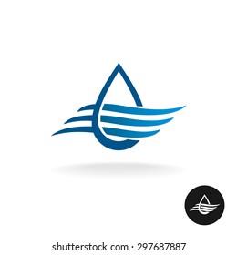 Water drop with waves elegant logo