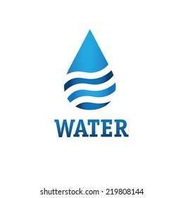 water drop with waves vector design template