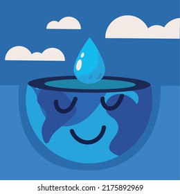 water drop and world concept
