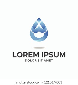 water drop W+U logo