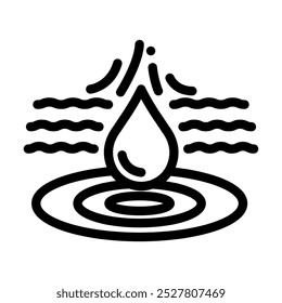 water droplet acupuncture line icon vector. water droplet acupuncture sign. isolated contour symbol black illustration