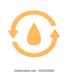 A water droplet with arrows around it. minimal vector illustration