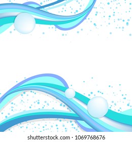 Water droplet bubbles template, spots scatter splashing on white abstract background vector illustration