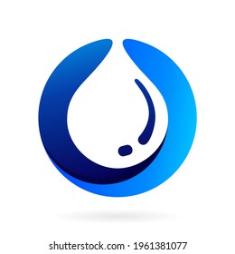 water droplet in circle logo