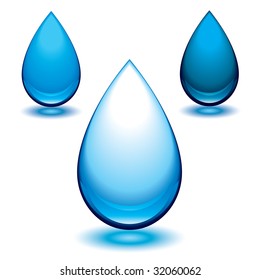 Water Droplet Colour Variation Glowing Shadow Stock Vector (Royalty ...