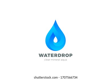 Water Droplet Drop Logo design vector template. Natural Mineral Aqua Drink Oil Liquid Energy Logotype concept icon.