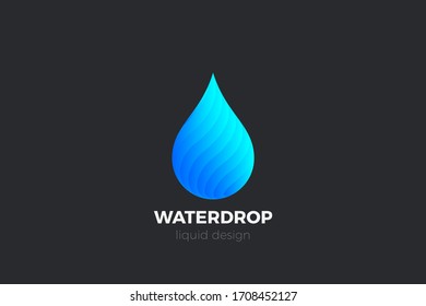 Water Droplet Drop Logo design vector template. Natural Mineral Aqua Drink Oil Liquid Energy Logotype concept icon.