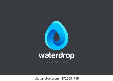 Water Droplet Drop Logo design vector template. Natural Mineral Aqua Drink Oil Liquid Energy Logotype concept icon.