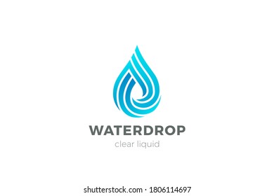 Water Droplet Drop Logo design vector template. Natural Mineral Aqua Drink Oil Liquid Energy Logotype concept icon.