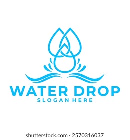 Water droplet , water drop water splash logo vector template. Water drop vector logotype.