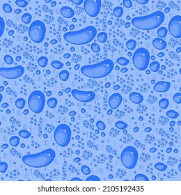 Water droplet glass condensation vector. Water dew drops vector seamless texture.