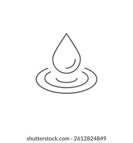 Water Droplet icon. Moisture icon. Moisturizing cream, skincare, skin, absorption, absorb, soft, water, moist, dermatologist concept.