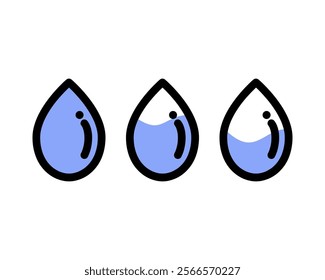 Water droplet liquid sign. Natural, weather, humidity, environment concepts. Colored outline vector design isolated illustration.