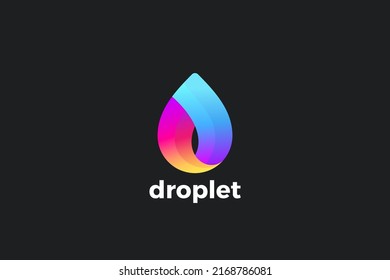 Water Droplet Logo Abstract Drop Vector Template Infinite Loop Ribbon Design.