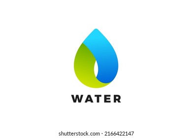 Water Droplet Logo Design Abstract Drop Vector Template. Eco Drink Green Energy Logotype Concept Icon.