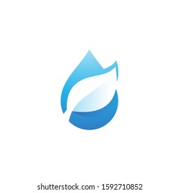 Water Droplet And Nature Leaf Logo Icon