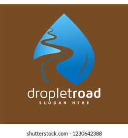 water droplet road logo vector element. road logo template