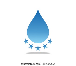water droplet star logo image icon vector