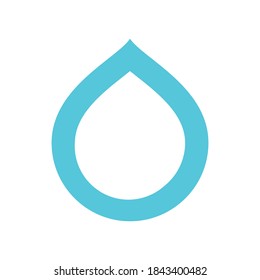 Water Droplet Symbol, Water Symbol, Water Drop Icon, UI Icon, Flat icon, H2O, Water Outline, Vector Illustration Background