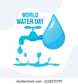 Water droplet tap water. world water day vector illustration background. Save Water.