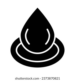 Water Droplet Vector Glyph Icon For Personal And Commercial Use.
