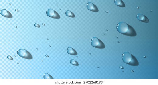 Fundo de gotas de água com reflexão e luz