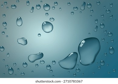 Fundo de gotas de água com reflexão e luz