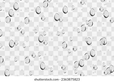 Water droplets condensation drops realistic overlay background vector