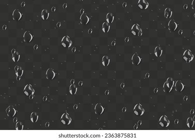 Water droplets condensation drops realistic overlay background vector