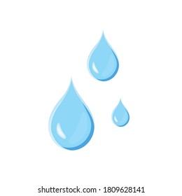 Water Droplets Falling From The Sky Are Blue Liquid Rain And Water Droplets That Fall On The Surface.vector Illustration And Icon