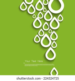 Water Droplets Green Background