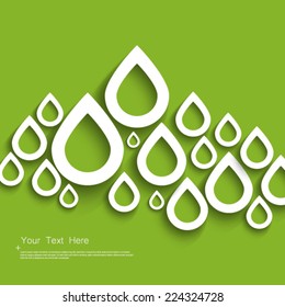 Fondo verde de las gotas de agua