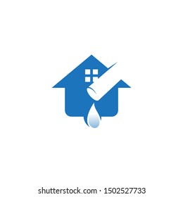 water droplets inside the house logo vector icon ilustration 