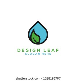water droplets logo and leaf logo design template icon. Can be used in ecological, medical, chemical, food and oil designs. - Vector
